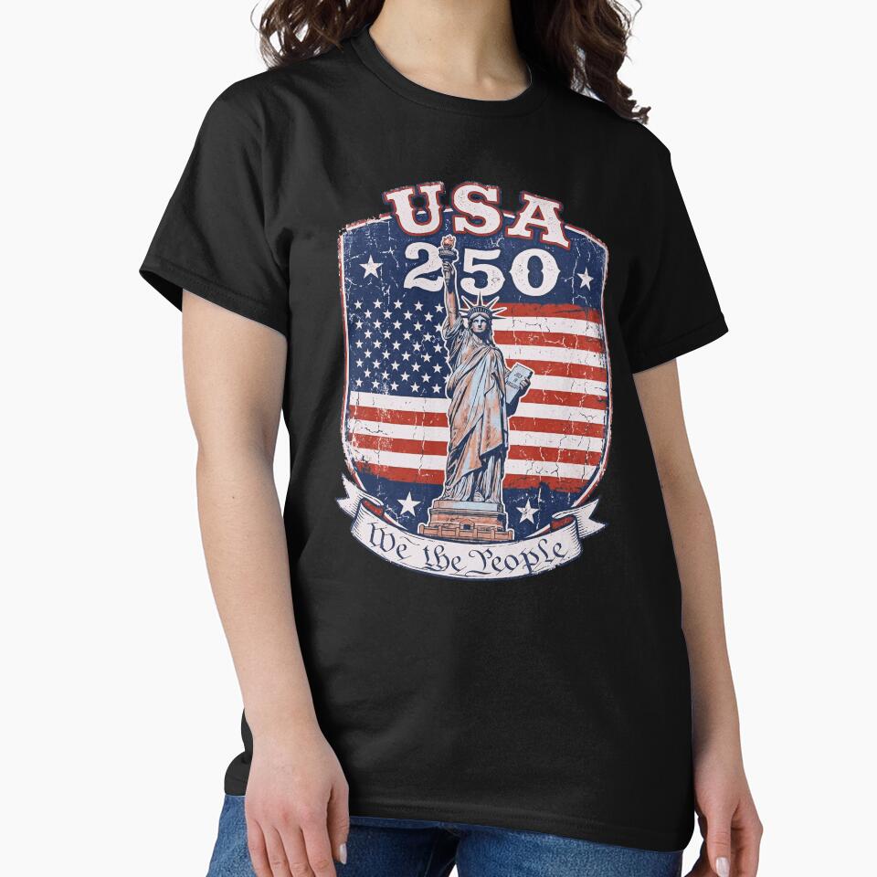 USA 250 We The People Statue of Liberty Distressed Patriotic Shield by Off-Road-Zone