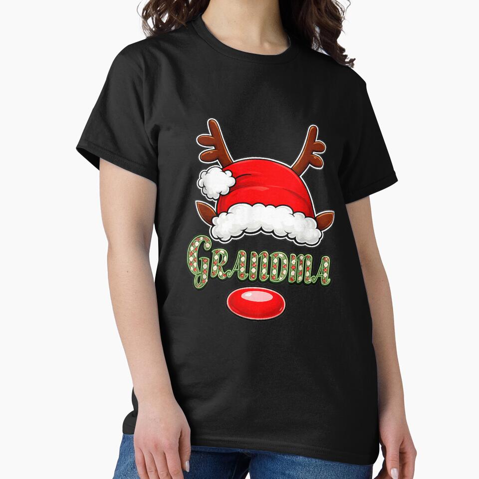 Grandma Reindeer Antlers Santa Hat Christmas Matching Family Design by kiralynstration