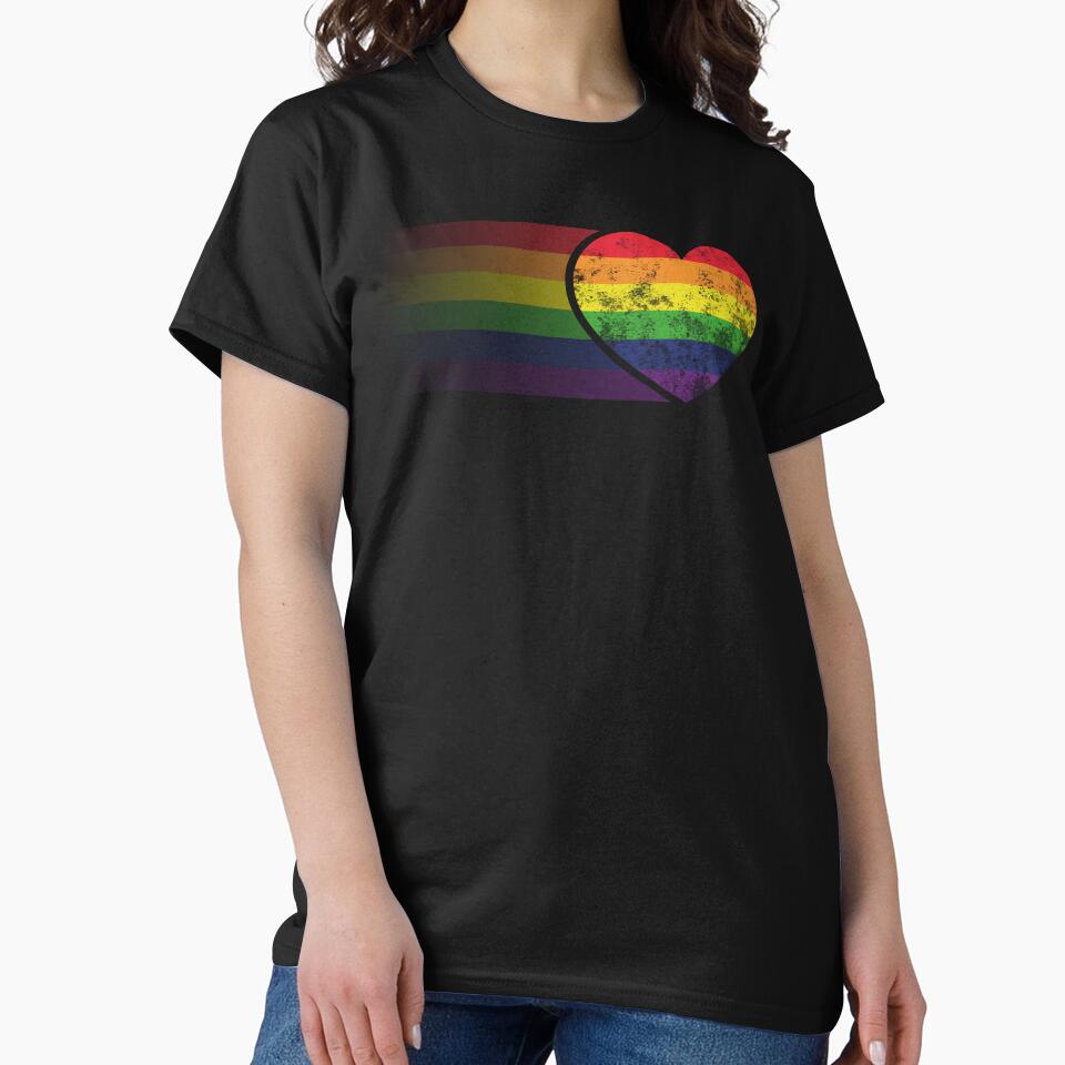 Grungy Rainbow Heart Pride Design by LCWaterworth