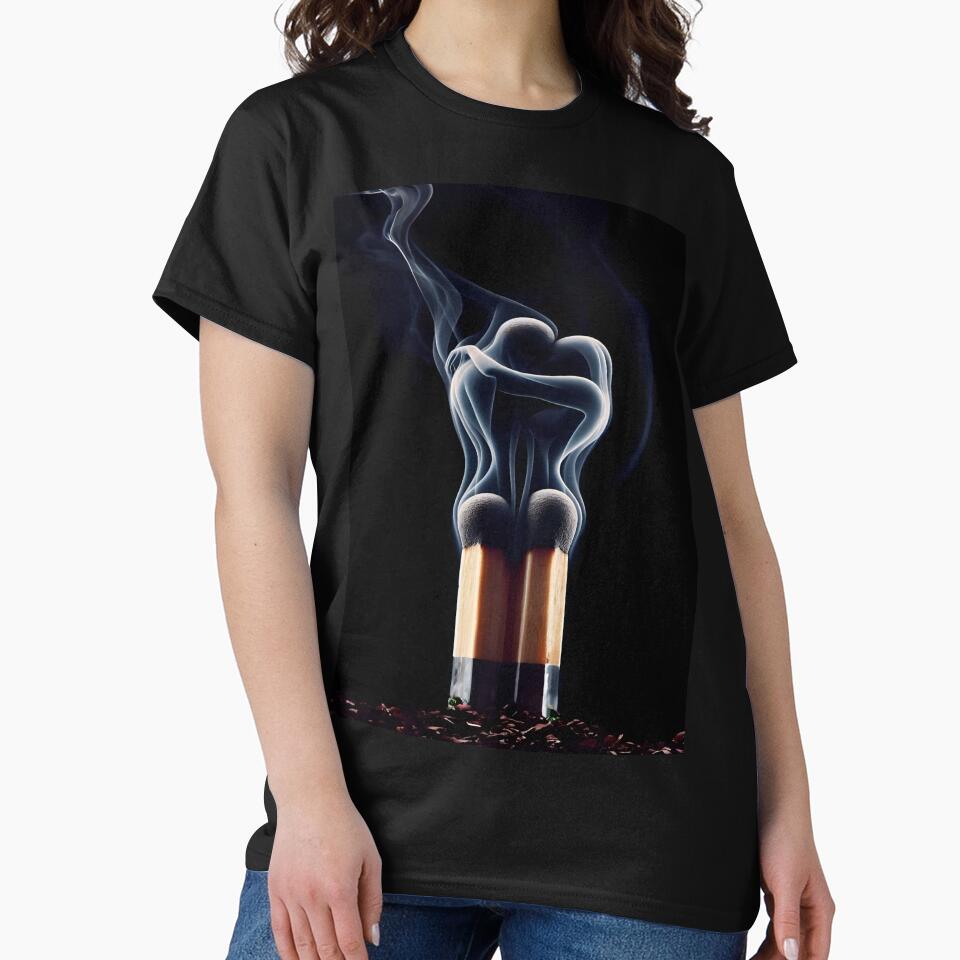 Two Matches Embracing in Smoke, Romantic Couple Formed by Matches Smoke by Matt_Smith