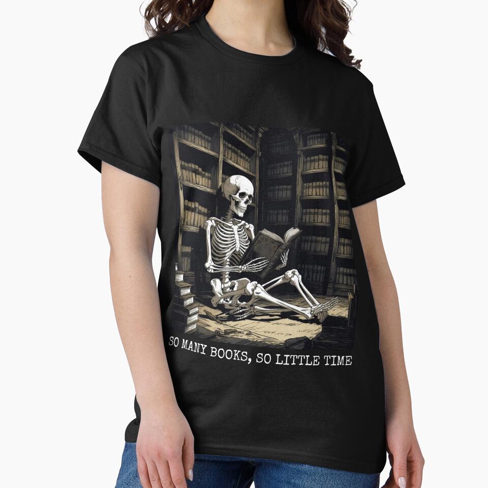 Dark Academia Skeleton - Book Lover Gothic Quote by NeuralAuraArts