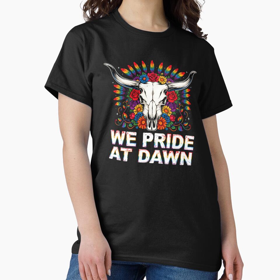 We Pride At Dawn Retro Cowgirl Rainbow Equality Design by Redgiant87x