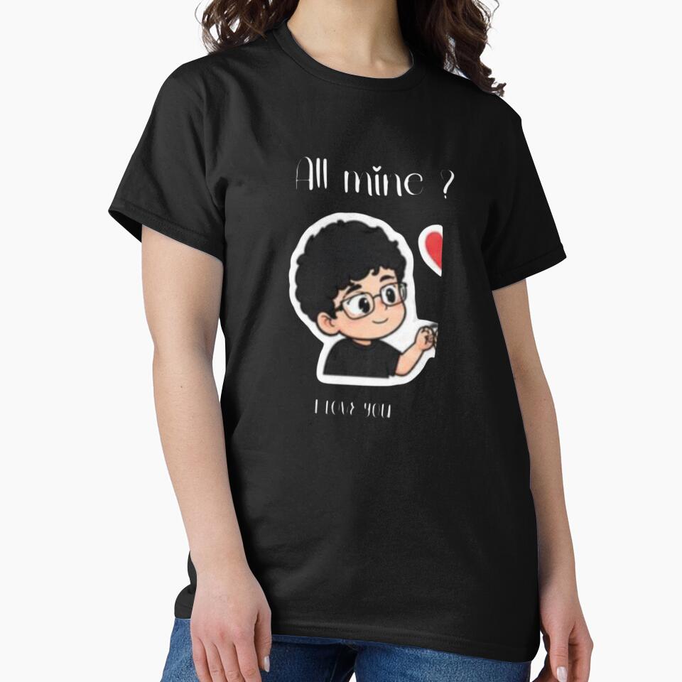 All Mine I Love You (Boy) - Cute Chibi Matching Couple T-Shirt by BileyStudios