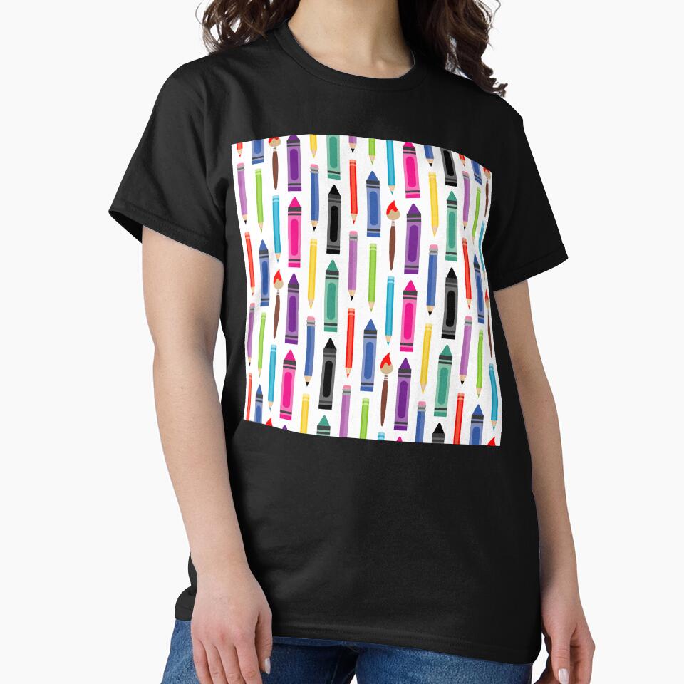 Colorful Crayon Pencil Paintbrush Pattern – Bright Back-to-School Kids Clothing by FestivityFinds