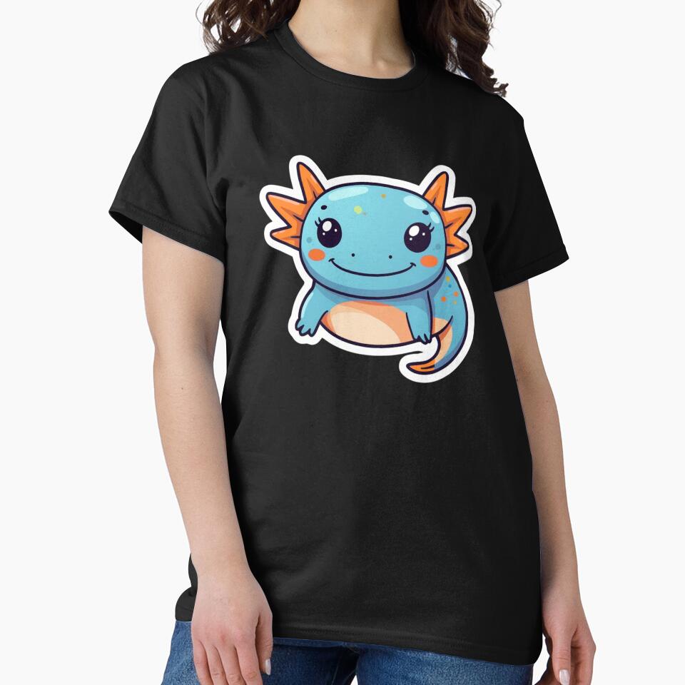 Cute Kawaii Axolotl Sticker – Adorable Amphibian Art for Laptop, Water Bottle & Gifts. by printeGear