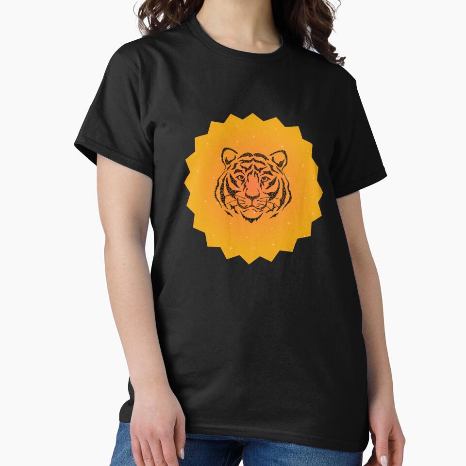 Majestic Tiger Face Sunburst Design | Wildlife Art Graphic  Alternative Titles by Rush2Buy
