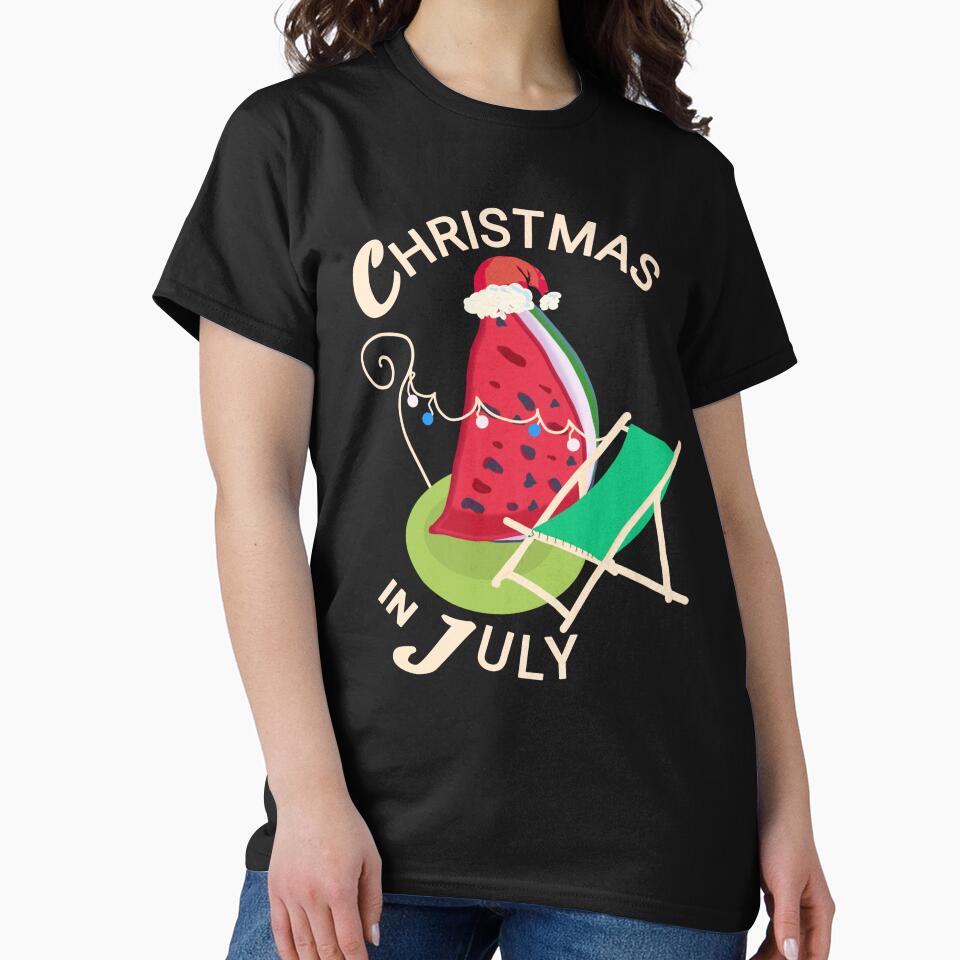 Christmas in July Watermelon Santa - Summer Christmas Irony by vibeno1