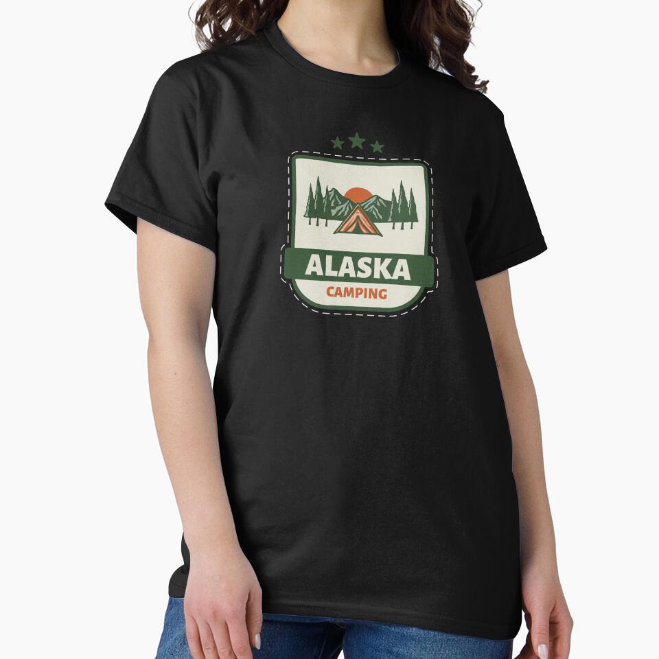 Alaska Camping Hiking T-Shirt by All About Merch