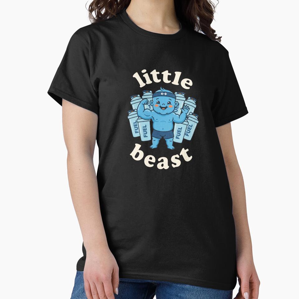 Retro Flat Baby Bodybuilder Little Beast by DuckOddity