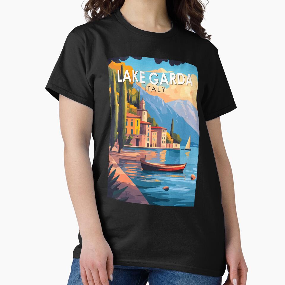 Lake Garda Italy Travel Art Vintage by KrisSidDesigns