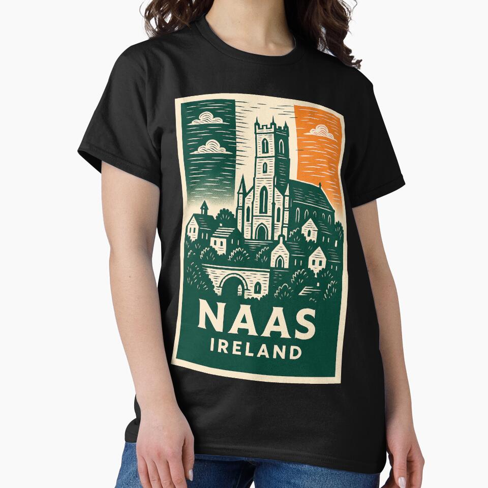 Naas Ireland Linocut Style by Thistle-TShop