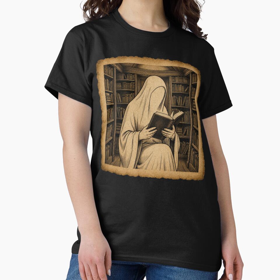 Faceless Ghost Reading a Book Dark Academia Vintage Aesthetic by thoughtswear