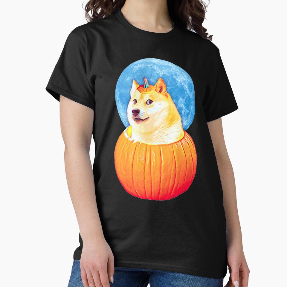 Halloween Doge Pumpkin: Dogecoin Cryptocurrency To the Moon Shiba Inu Meme by Mochi-Merch