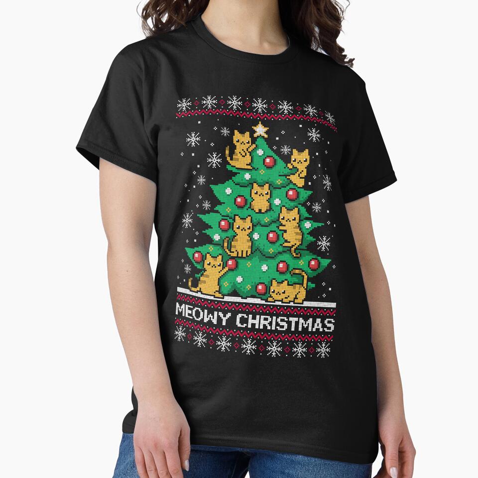 Meowy christmas ugly sweater by NemiMakeit