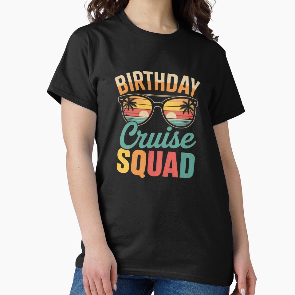 Birthday Cruise Squad Retro Sunset Matching Cruise Group Vacation by Zizo-DR44