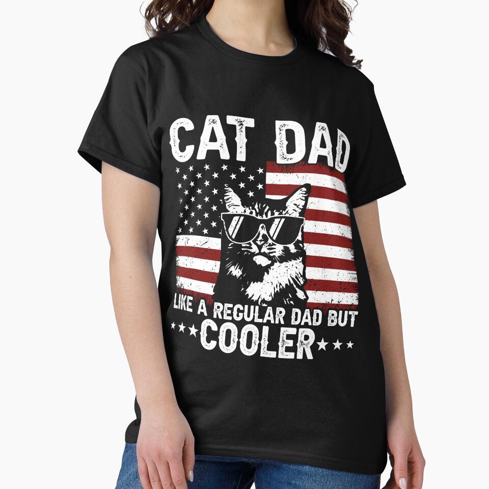 Cat Dad Like A Regular Dad But Cooler Patriotic Father Cat Lover by 76Valeria