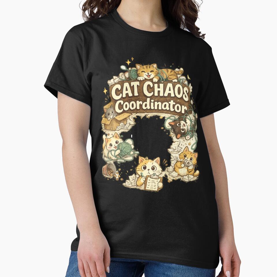 Cat Chaos Coordinator Funny Pet Tee by Lunaraluxy