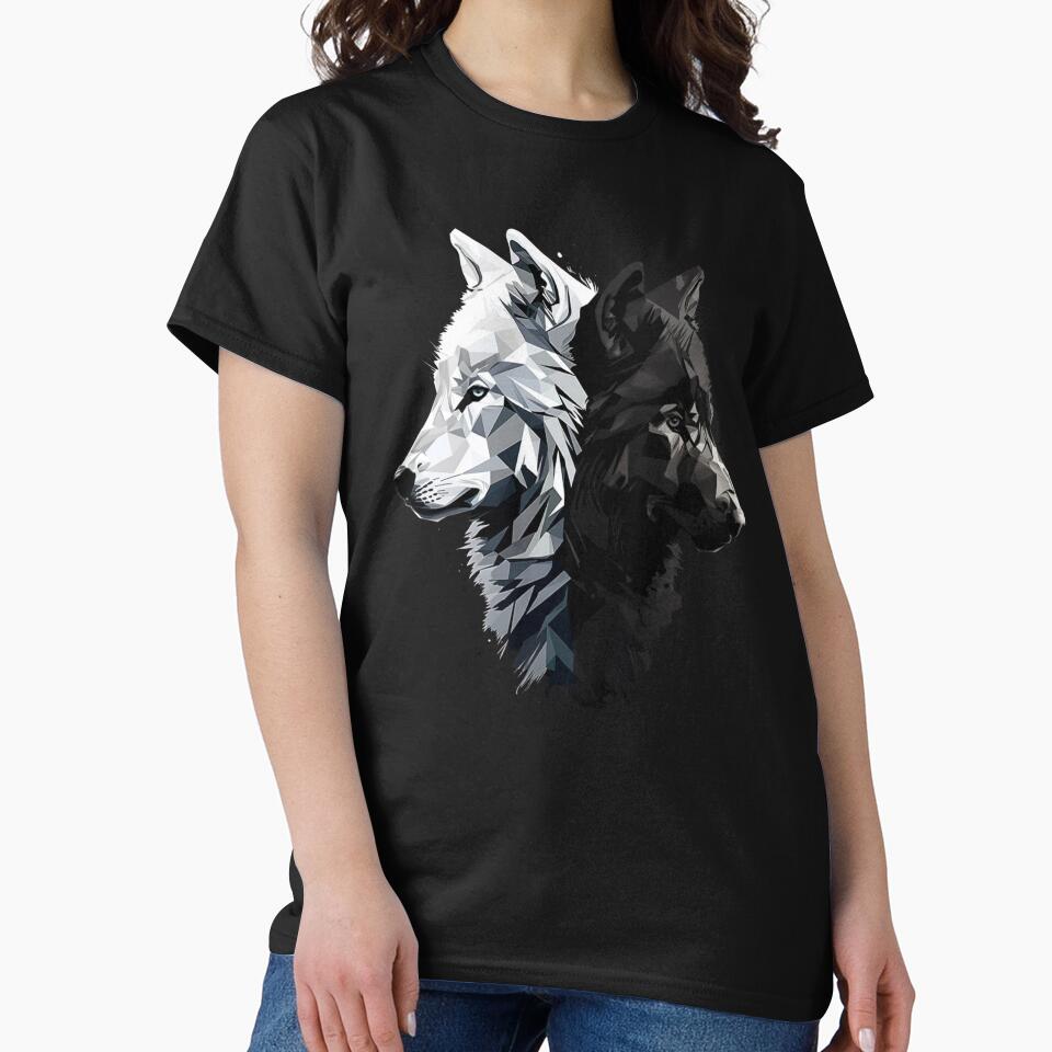 Dangerous and Beautifull. Two wolves, black and white. by DiamondPixel