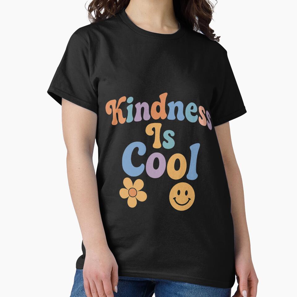 Kindness Is Cool – Retro Positive Quote Pastel Typography Design by astersgraphics