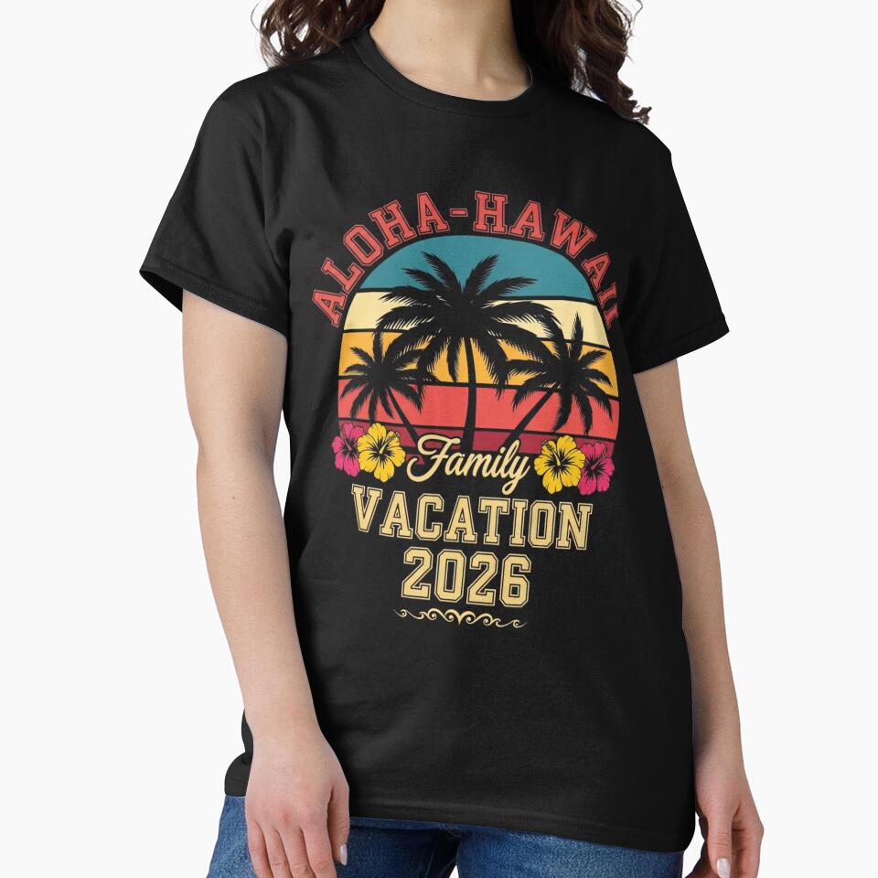 Aloha Hawaii Family Vacation 2026 Retro Tropical Palm Trees Beach Summer Travel by ZBIFBOUETLA