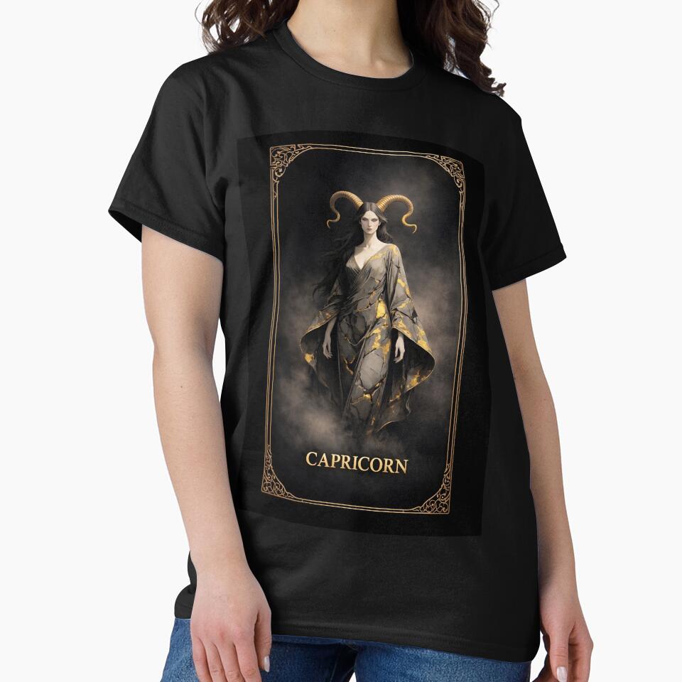 Capricorn Mystic Empress — Dark Gold Marble Zodiac Phone Case by Soulharmony