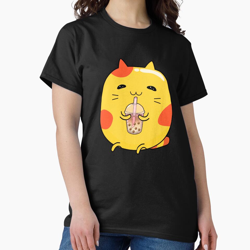 Cute Cat drinking boba milk by lazarosdesign