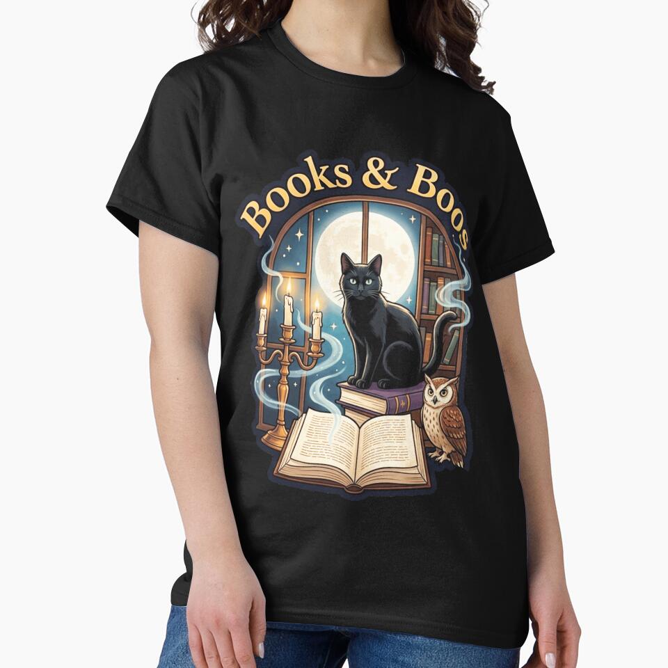 Ghost Cat Dark Academy sticker design from the Hound Library by Mahilis