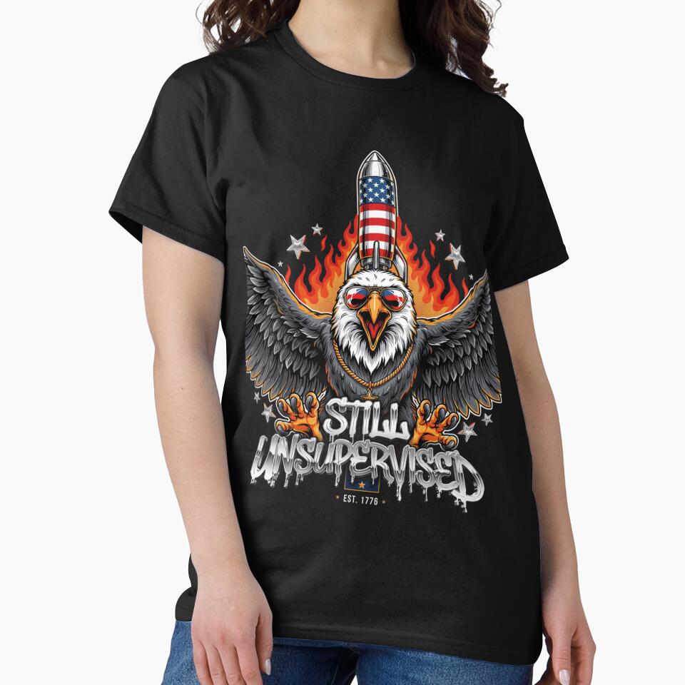 Still Unsupervised Gangster Eagle Gold Chain Rocket Tee v2 by DarylWelsh2024