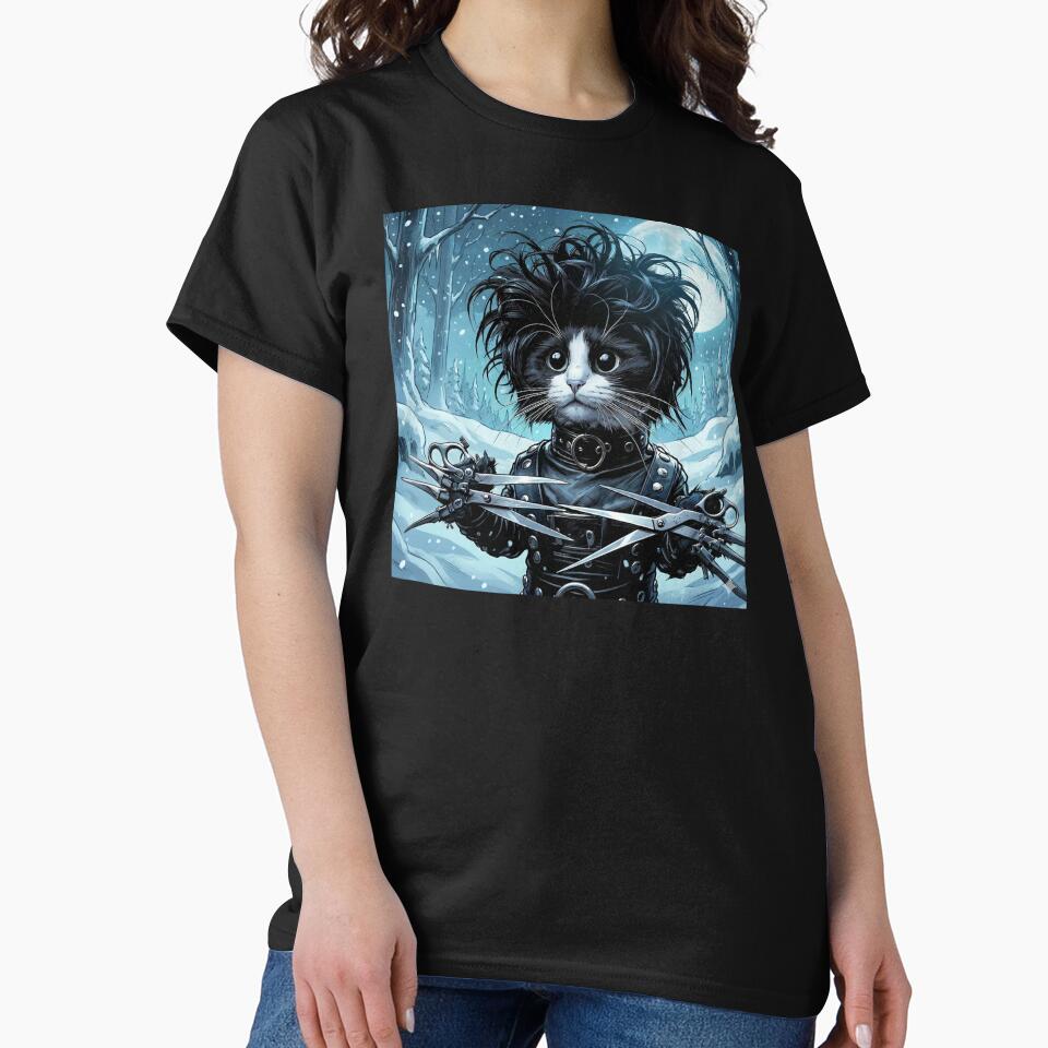 Young Scissorhands Cat in Snowy Forest by Mistermike248