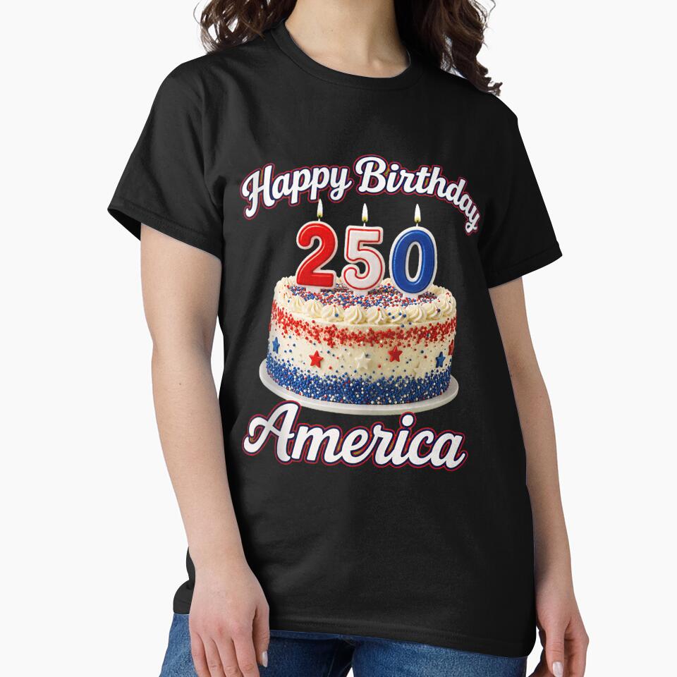 Happy Birthday America 250 Patriotic Birthday Cake USA 1776 2026 Celebration by kiralynstration