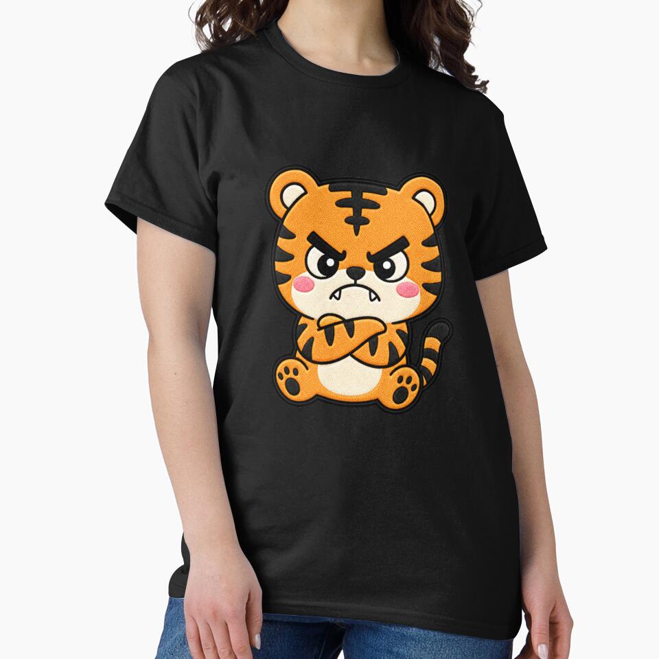 Angry Tiger Kawaii Cute Funny Annoyed Tiger Cartoon Sticker by ColorSplash123