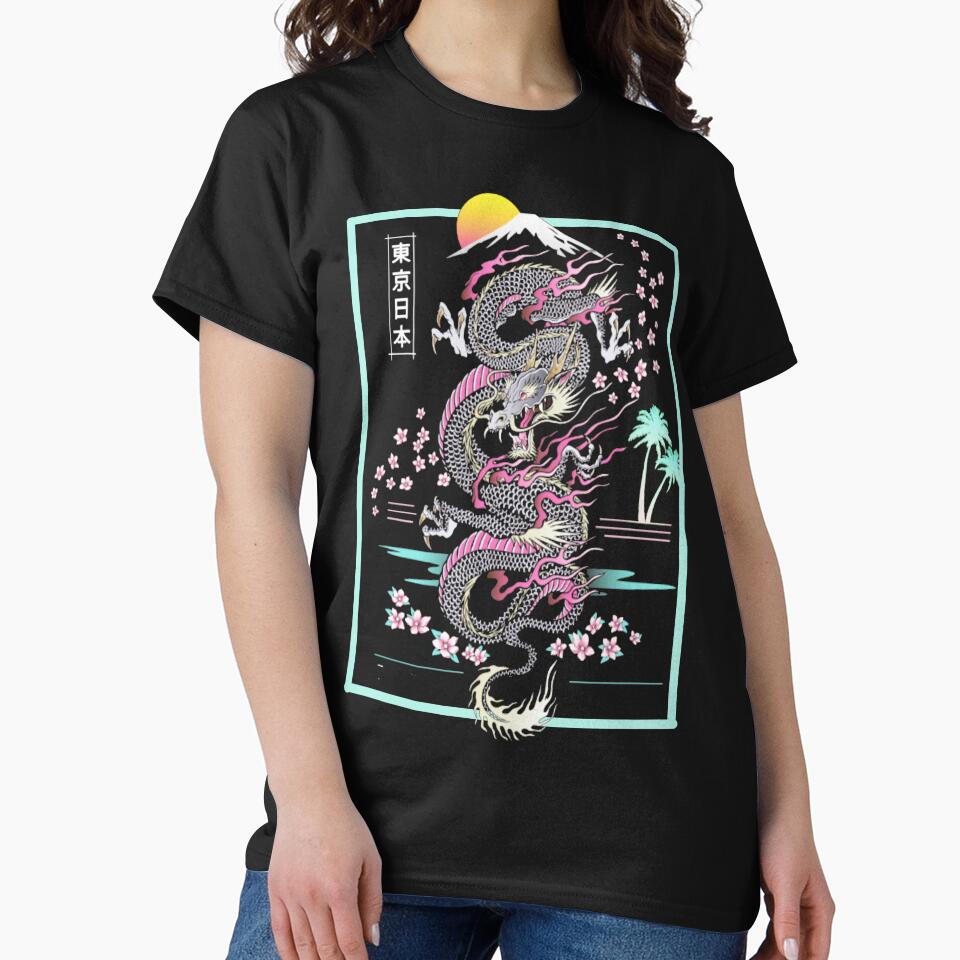 Synthwave Retrowave Japanese Dragon by EightWinds