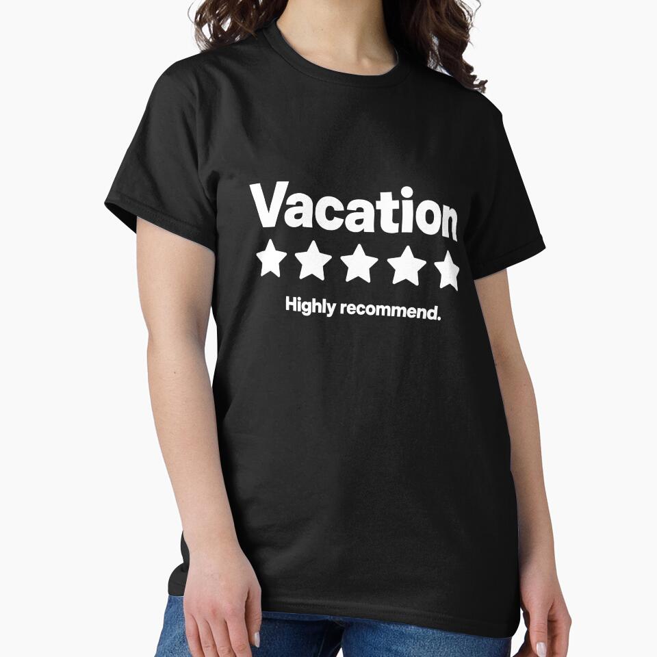 Vacation 5 Star Review Highly Recommend Funny Travel Quote by Toonify4U