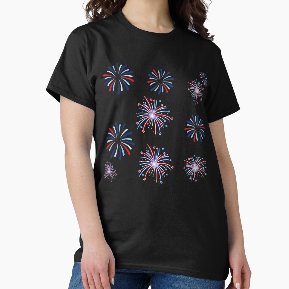 Patriotic Fireworks Pattern | Red White & Blue Fourth of July Celebration Design by  CannaGranny™