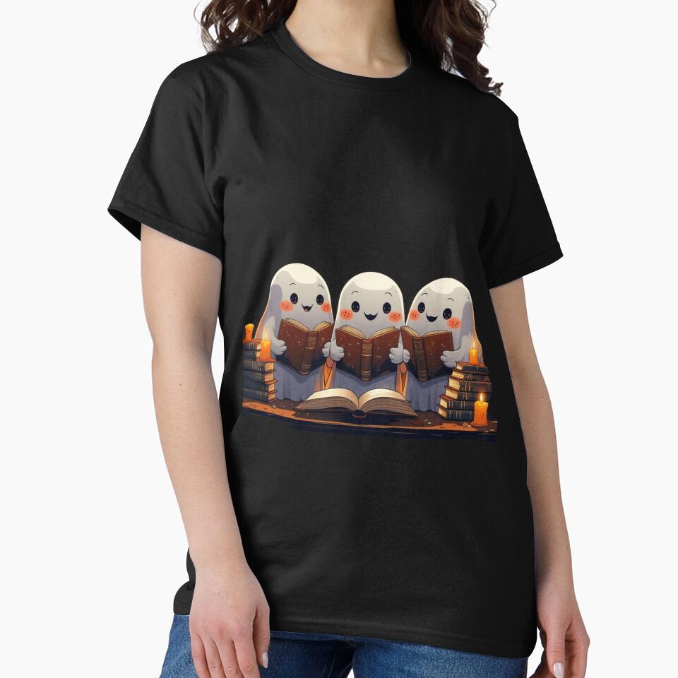 Cozy Ghost Trio With Books by fantasyy