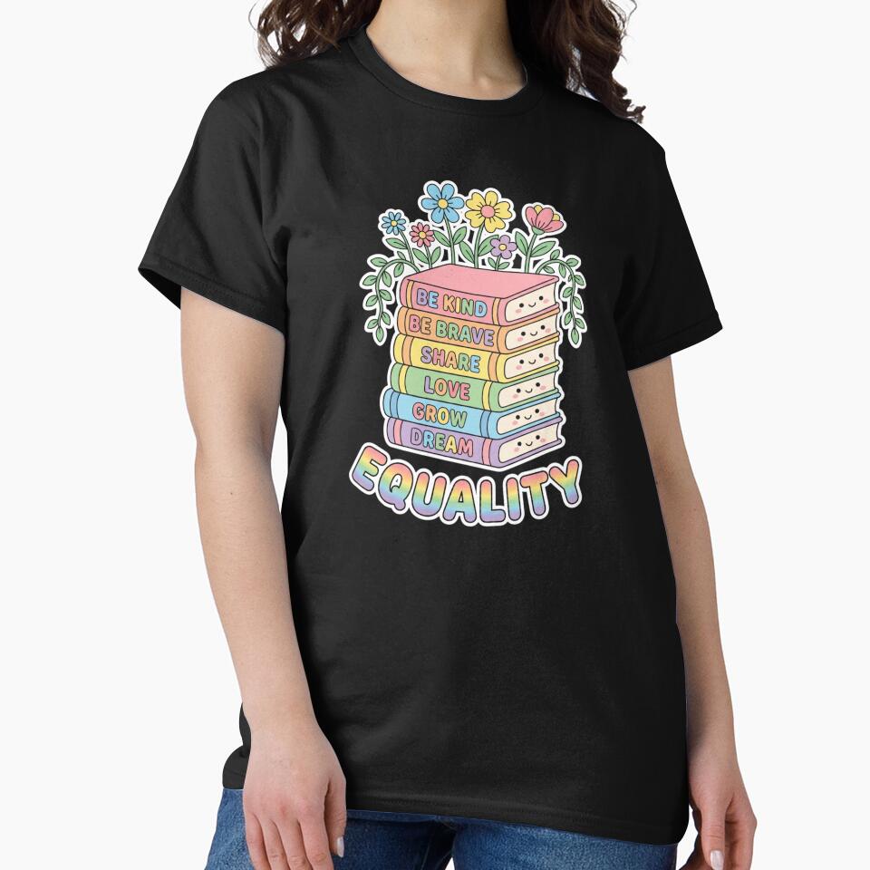 Be Kind Be Brave Equality Kawaii Pastel Rainbow Books by chattsuede