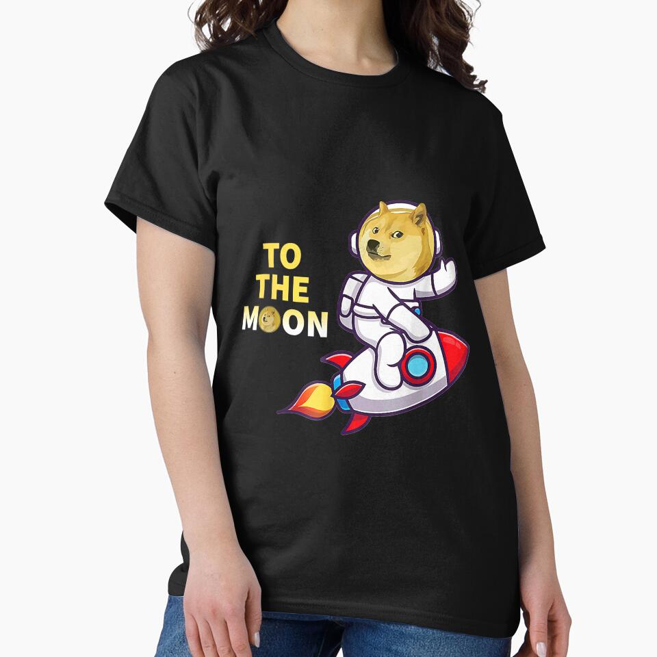 Dogecoin to the Moon, Cool Doge Coin Crypto Currency by WeissLiberty