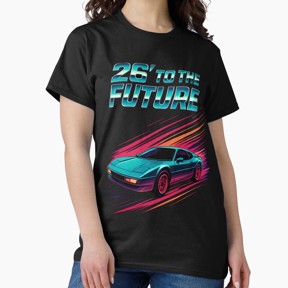 26' to the Future - Retro Car 80s Vibe Design by DarylWelsh2024