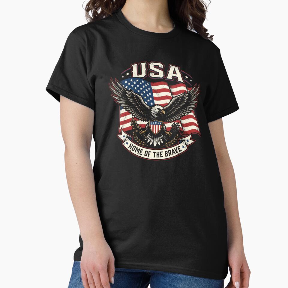USA Home of the Brave Patriotic Eagle Flag by Off-Road-Zone