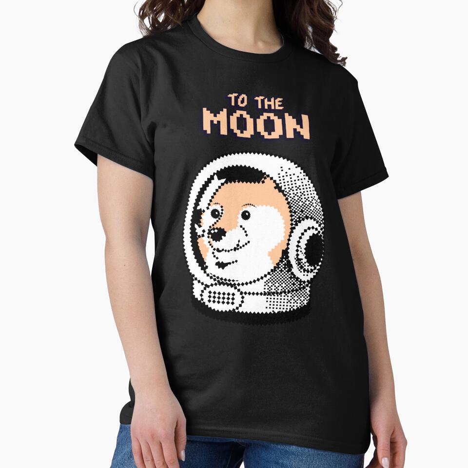 Doge Coin To The Moon by LittleFlairTee