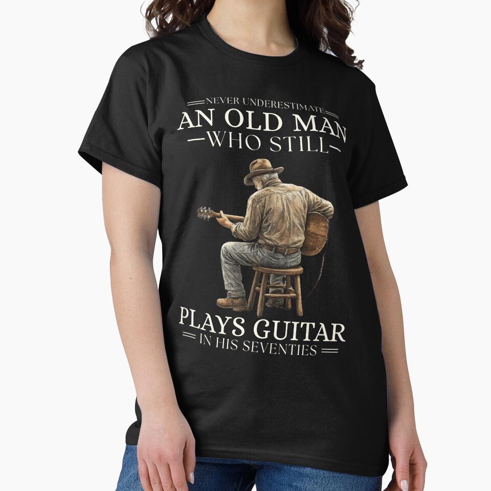 Mens 70th Birthday Acoustic Guitar Player Vintage Seventies by first-shirt ⭐ ⭐ ⭐ ⭐ ⭐