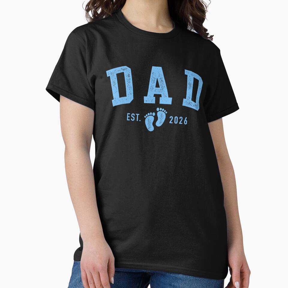 First Time Dad Est 2026 Blue Baby Feet  Boy Daddy by Goleon12