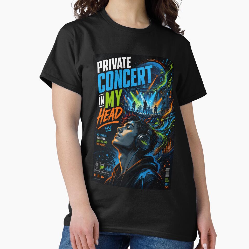 Private Concert In My Head Neon Headphones Music Poster by Sketchlegacy