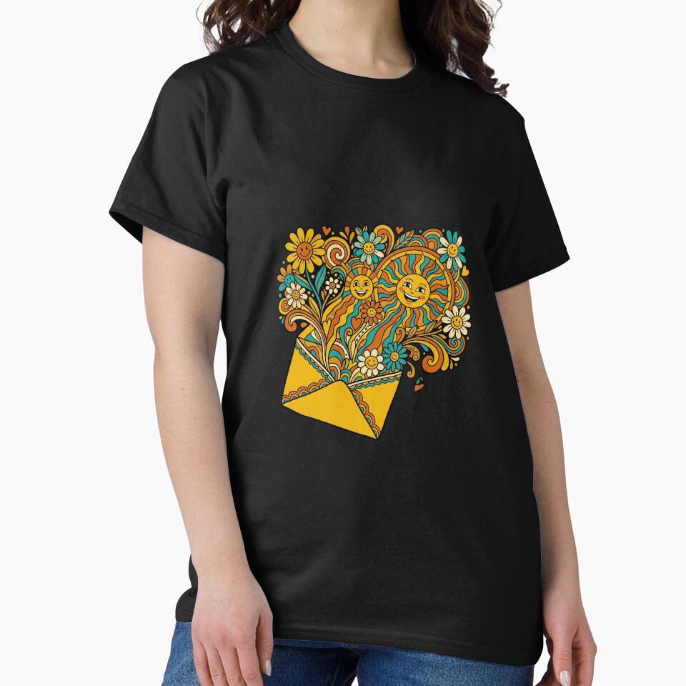 Groovy Retro 70s Daisy Flower Envelo by DuckOddity