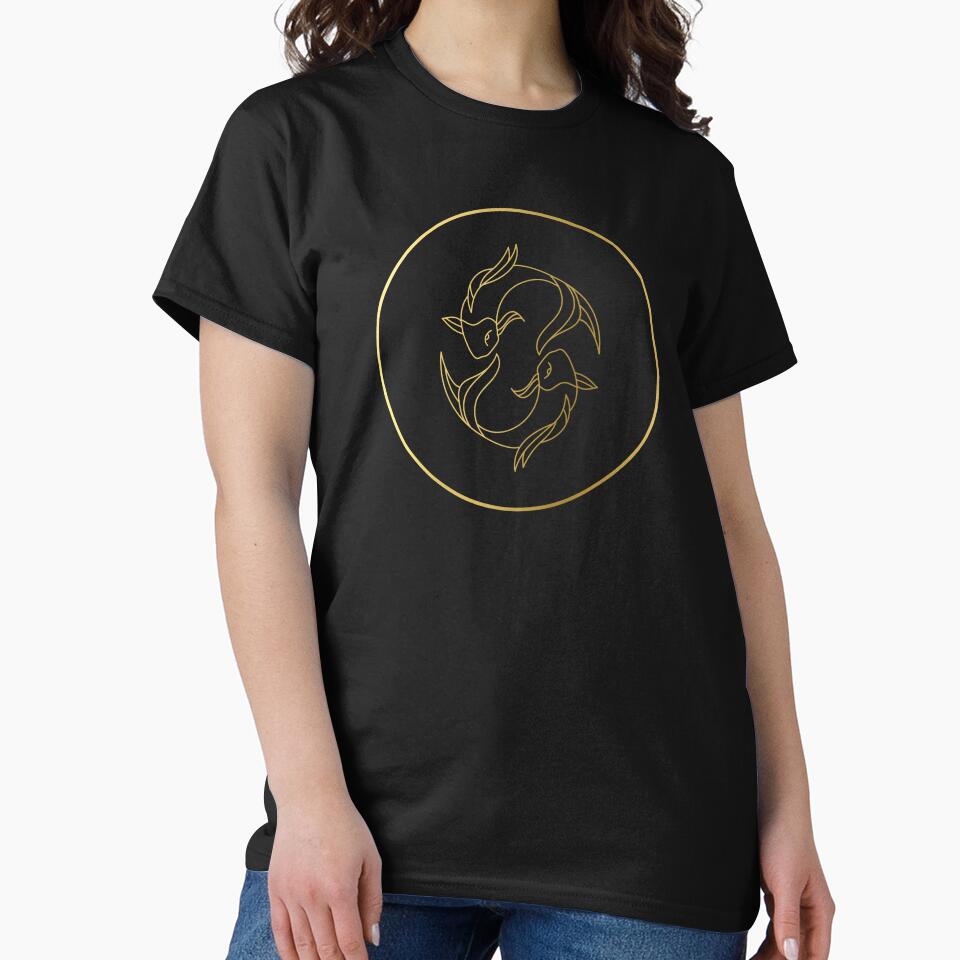 Pisces Zodiac Art Gold by Felicity-K