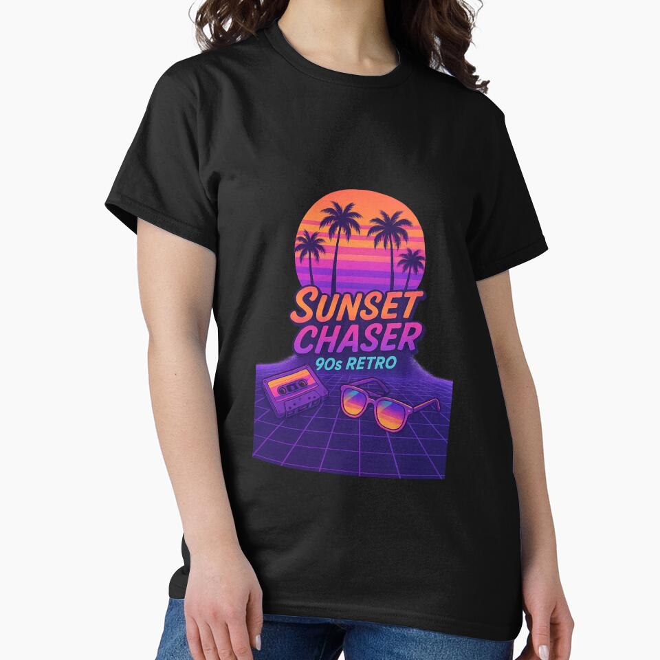 Sunset Chaser – 90s Retro Vaporwave Design by Aube11