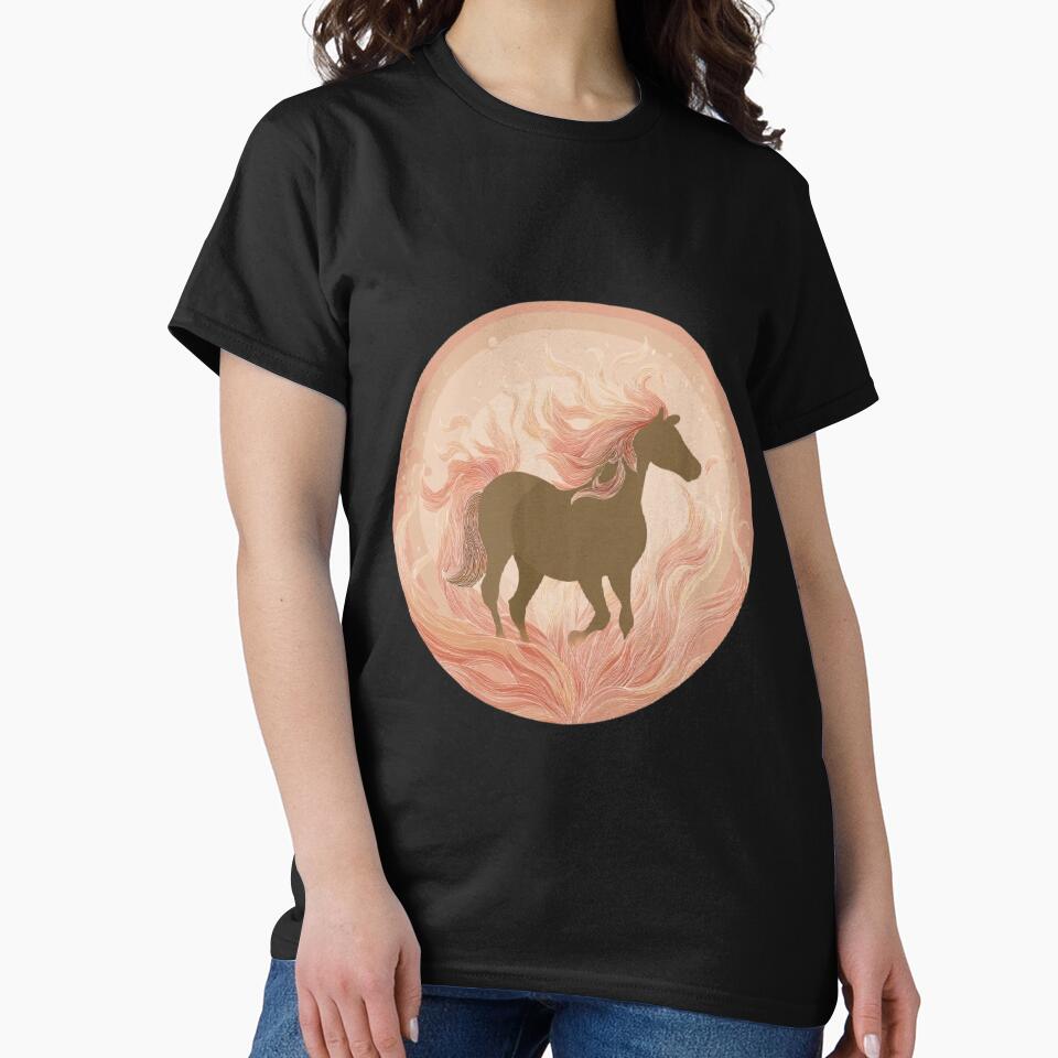 2026 Year of the Fire Horse | Chinese Zodiac Horse Art in Soft Flame Circular Design by Dream Circuit