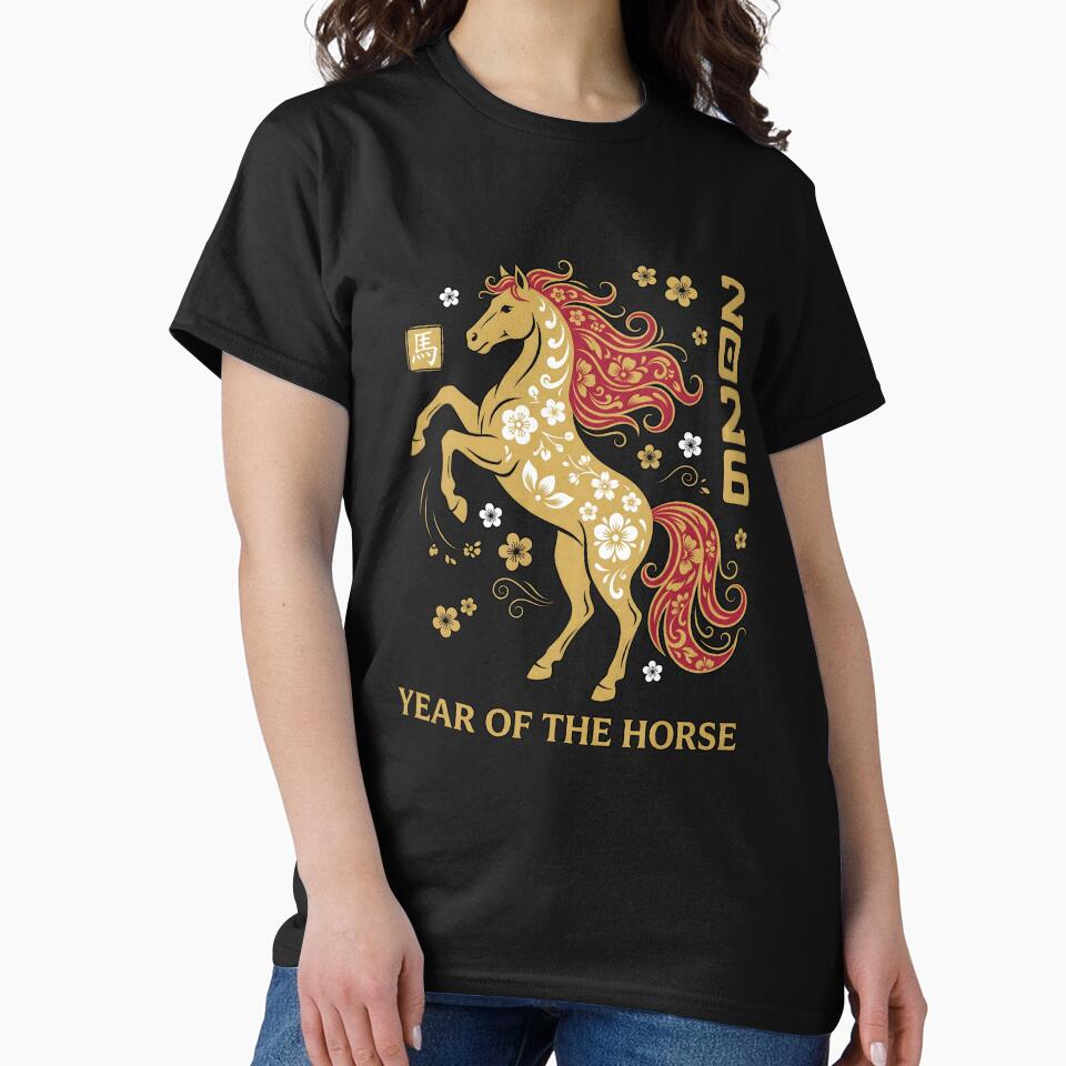 Chinese New Year Shirt – Happy New Year 2026 Year of the Horse, Lunar Zodiac Gift Graphic Tee by saloui