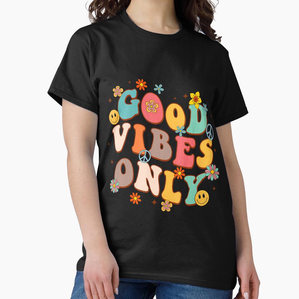 Good Vibes Only Peace Sign 70s by chaybduparek
