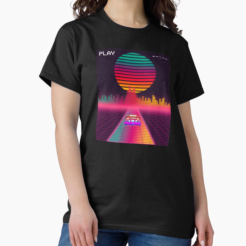 Vaporwave Art - Japanese Retro 80s Fast Car in Outrun Synthwave Cyberpunk Sunset by Hitagivapor
